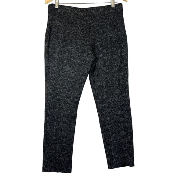 Anne Klein Pants Womens 10 Black Geometric Ponte Knit Pull On Ankle Career Work - Picture 2 of 12